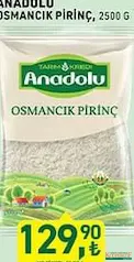TARIM KREDİ ANADOLU OSMANCİK PİRİNÇ 2,5 KG fiyat ve kampanya bilgisi